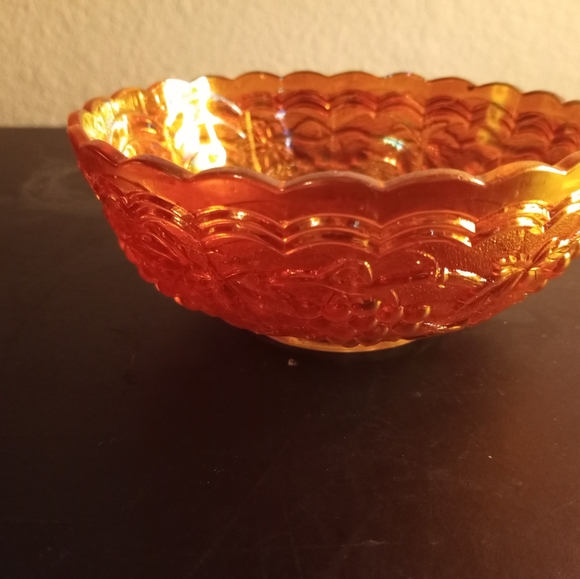 VTG Imperial Carnival Glass Marigold Grape Pattern 5" Decorative Bowl - Picture 2 of 7